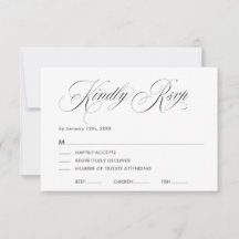 Minimalt elegant bröllops-RSVP-kort med skript