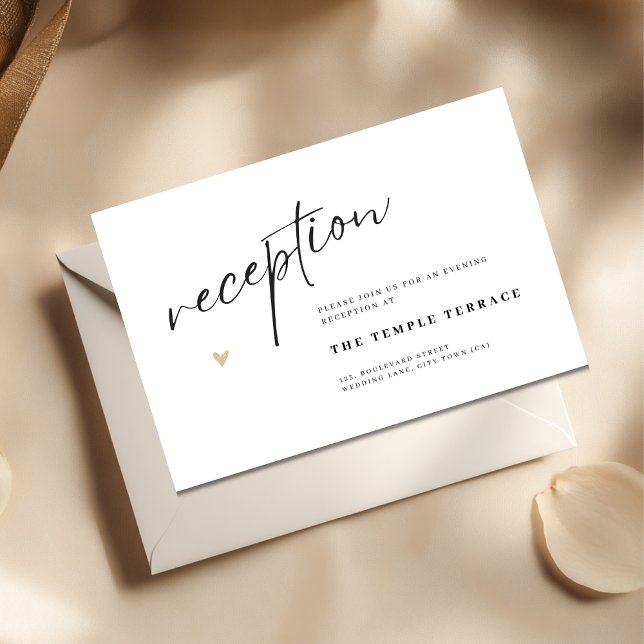 Minimalt Elegant Kalligrafi Typo Bröllop  Tilläggskort (Elegant Wedding Reception enclosure card)