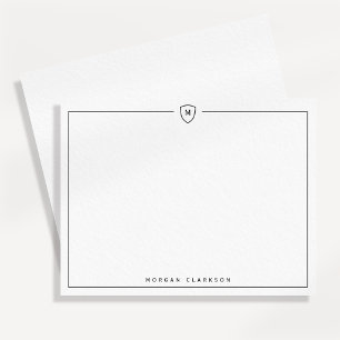 Minimalt Elegant Krestmonogram Brevkort Meddelande