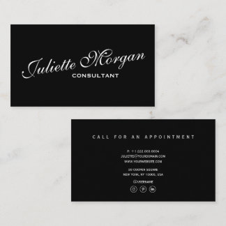 Minimalt Elegant Professionellt Enkelt Svart Vitt Visitkort