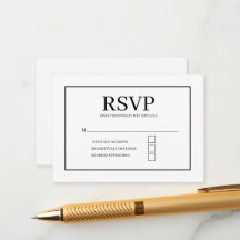Minimalt elegant RSVP-kort för bröllop