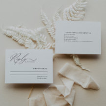Minimalt elegant skript bröllops-RSVP-kort