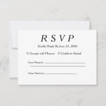 Minimalt Elegant Vitt RSVP