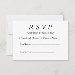 Minimalt Elegant Vitt RSVP OSA Kort
