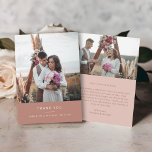 Minimalt enkelt tack för bröllop 2 bilder kort<br><div class="desc">Jag vill framföra ett hjärtligt tack till era gäster med dessa minimalistkort och tackkort från elegant bröllop. Med rena skrivningar i vit sans serif typsnitt,  mot en gammal sovande bakgrund i ro och anpassade med två av dina omhuldade fotografier,  tillför dessa kort en aning tidlös elegans till ditt bröllop-kontor.</div>