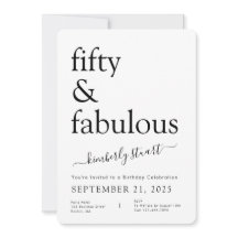 Minimalt Fifty and Fabulous 50-årsfest