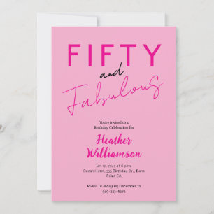 Minimalt Fifty and Fabulous 50-årsfirande  Inbjudningar