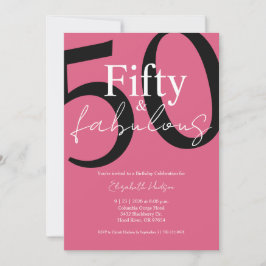 Minimalt Fifty och fantastisk 50-årsfest Inbjudningar
