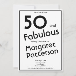 Minimalt Fifty och fantastiskt 50-årsfirande Inbjudningar