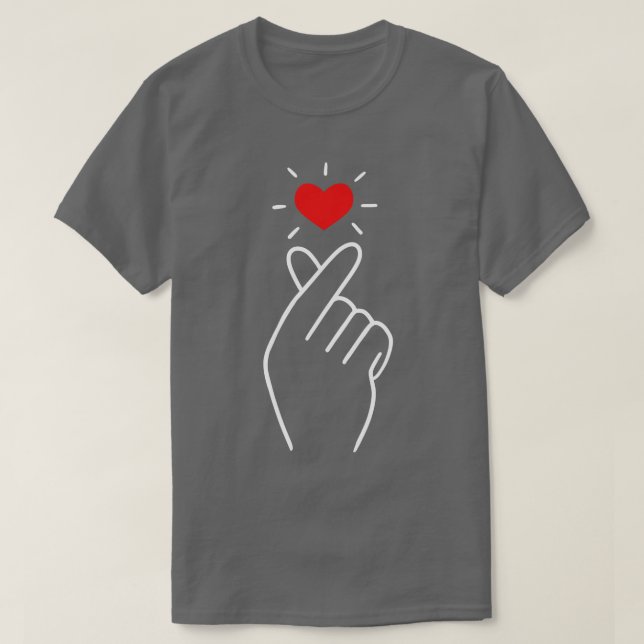 Minimalt Finger-hjärta T Shirt (Design framsida)