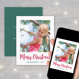 Minimalt foto för Bright Modern Script God jul Julkort