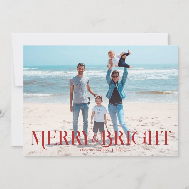 Minimalt foto-kort för god och ljus jul julkort (Framsida)