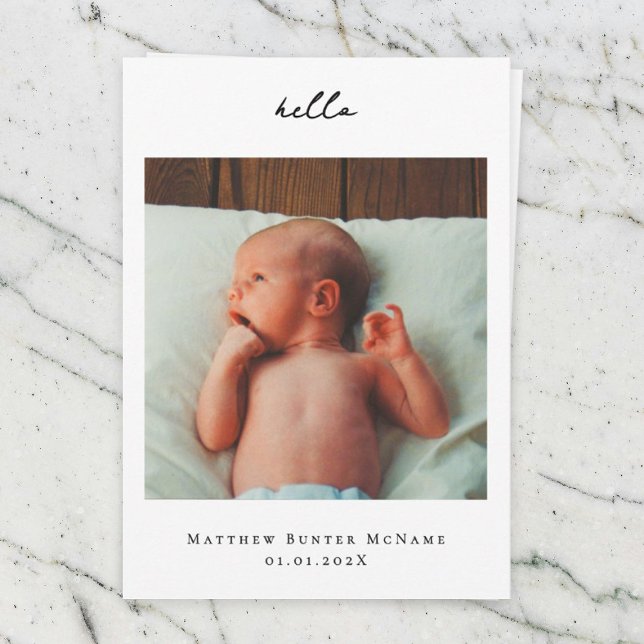 Minimalt fotokort för avisering i Baby Kort (Skapare uppladdad)