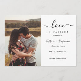Minimalt fotot Kärlek är patientens uppskjutning a Inbjudningar