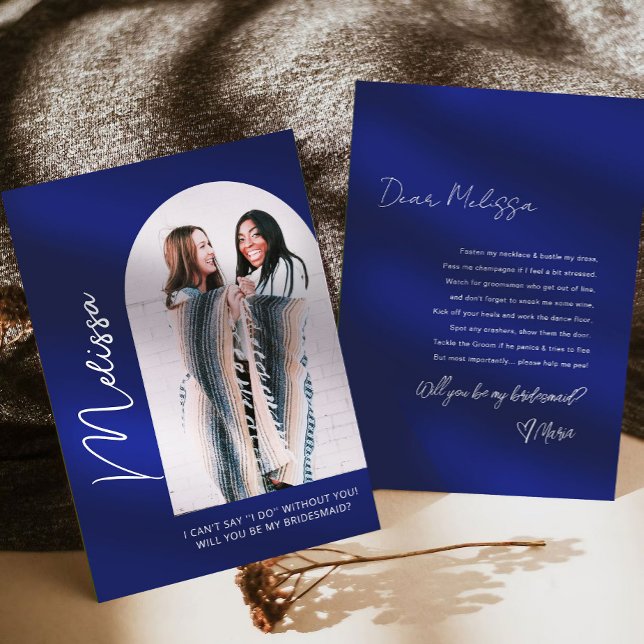 Minimalt Frieri av Dusty Blue Bridesmaid-kort Inbjudningar (Skapare uppladdad)