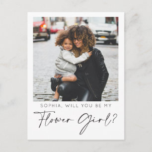 Minimalt Frieri-kort för Flower-flicka med foto Vykort