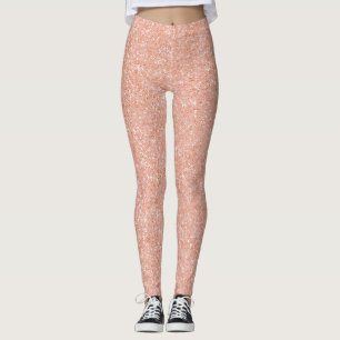 Minimalt glam rosa ros Guld Peach Sparkly Glitter Leggings