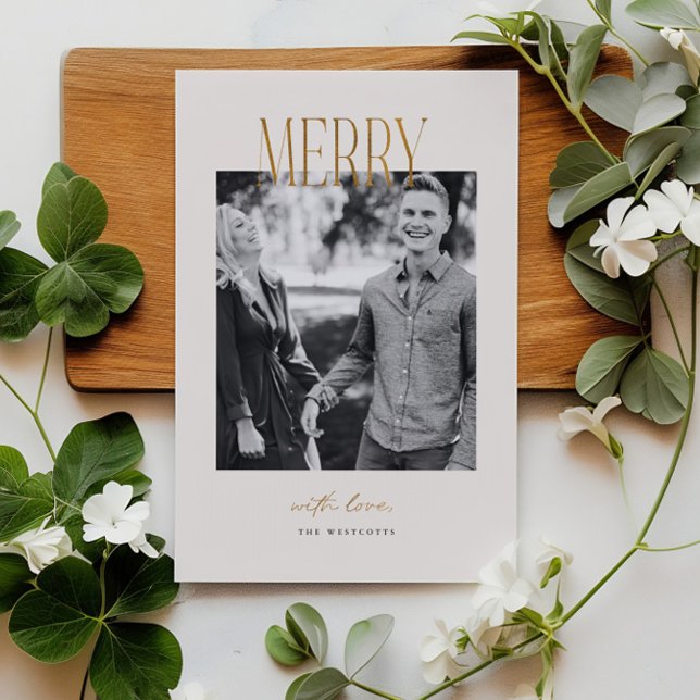 Minimalt God jul-fotokort med Helgdag Julkort (Skapare uppladdad)