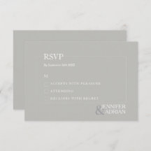 Minimalt Granite Grått Modern Bröllop OSA Card