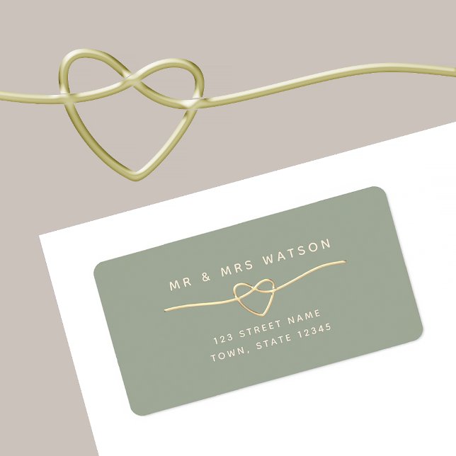 Minimalt grönt returadressetikett i Sage-färg Adressetikett (Skapare uppladdad)