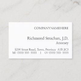 Minimalt, grundläggande Affärskort Visitkort