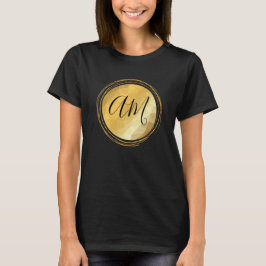 Minimalt guld-metalliskt anpassade inledande brev t shirt