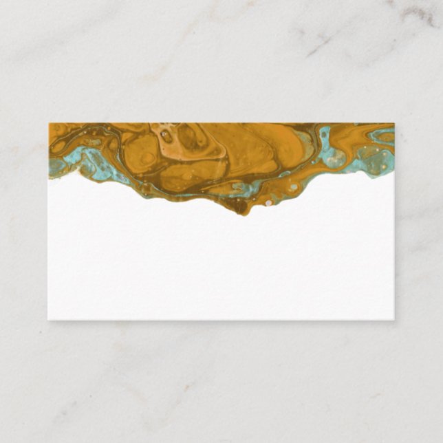 Minimalt Guld- och vattenpass för gult-plats Visitkort (Framsida)