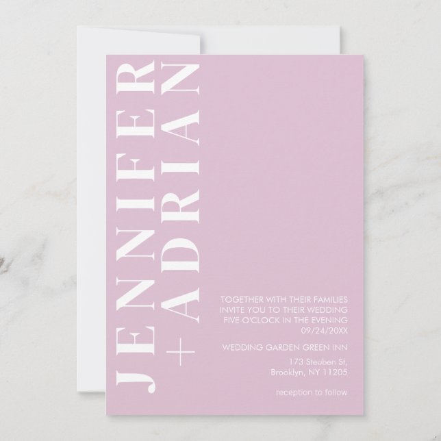 Minimalt inbjudningskort för Thistle-bröllop (Baksida)