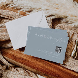 Minimalt isblått hjärtsvar med QR-kod Tilläggskort