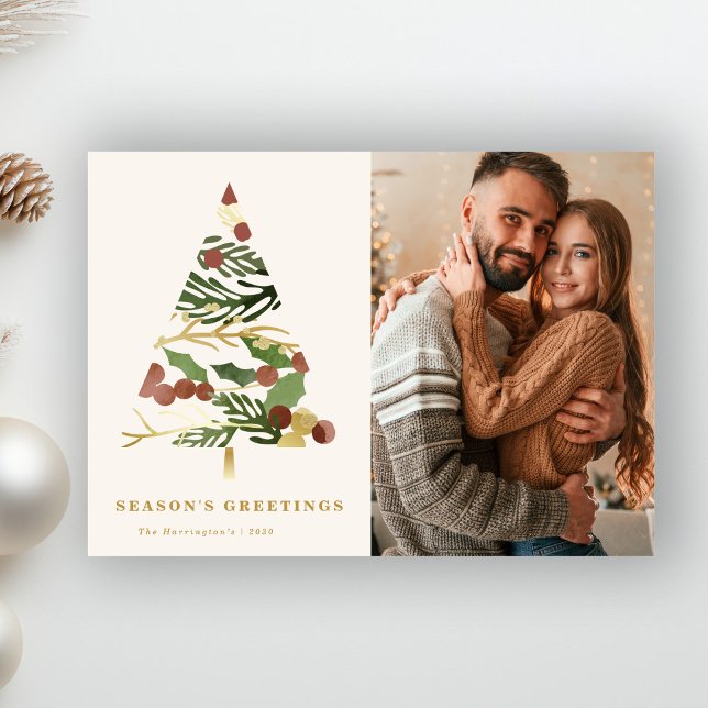 Minimalt Julgran-fotokort Helgdag Julkort (Skapare uppladdad)