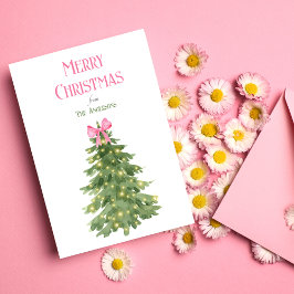Minimalt kort för god jul Rosa och Grönt Helgdag