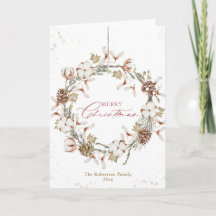 Minimalt kort för Helgdag av julkrans