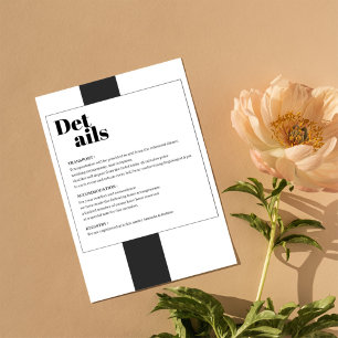 Minimalt kort för svartvit information