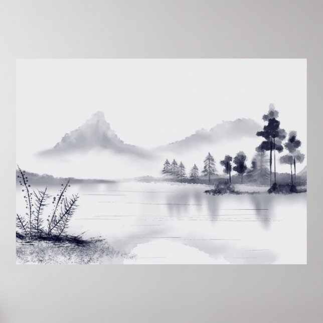 Minimalt liggande abstrakt poster (Framsidan)