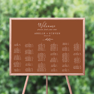 Minimalt Löv-terracotta med alfabetiskt sittningss Poster