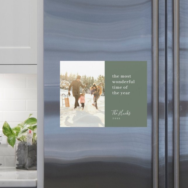 Minimalt magnetkort för modern Snyggt i jul (Share festive Scandi style with a modern Wonderful Time magnetic card by Guava)