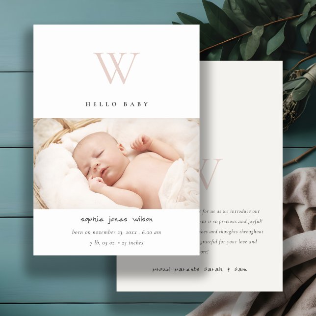  minimalt meddelande om födelsetal för monogram (Skapare uppladdad)