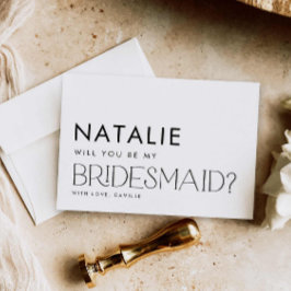 Minimalt Modern Bridesmaid Frieri kort