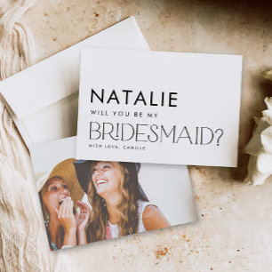 Minimalt Modern Photo Bridesmaid Frieri kort