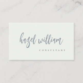 Minimalt Modern Simple Black Grått White Script Visitkort