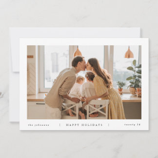 Minimalt Modern White Black Photo Julkort