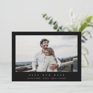 Minimalt modernt enkelfoto för elegant spara datumet