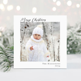 Minimalt modernt foto för god jul julkort