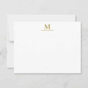 Minimalt modernt monogramkort för Elegant Anteckningskort