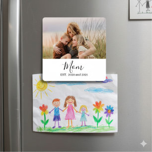Minimalt Mom Etablert Fotogåva Magnet