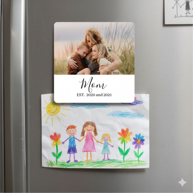 Minimalt Mom Etablert Fotogåva Magnet (Skapare uppladdad)