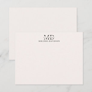 Minimalt monogram-anteckningskort anteckningskort