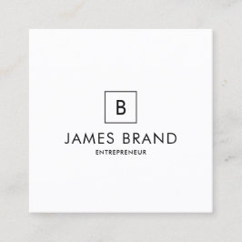 Minimalt monogram för elegant fyrkantigt visitkort