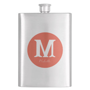Minimalt monogram för solnedgång fickplunta