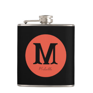 Minimalt monogram för solnedgång fickplunta